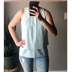 Soft Blue sleeveless blouse